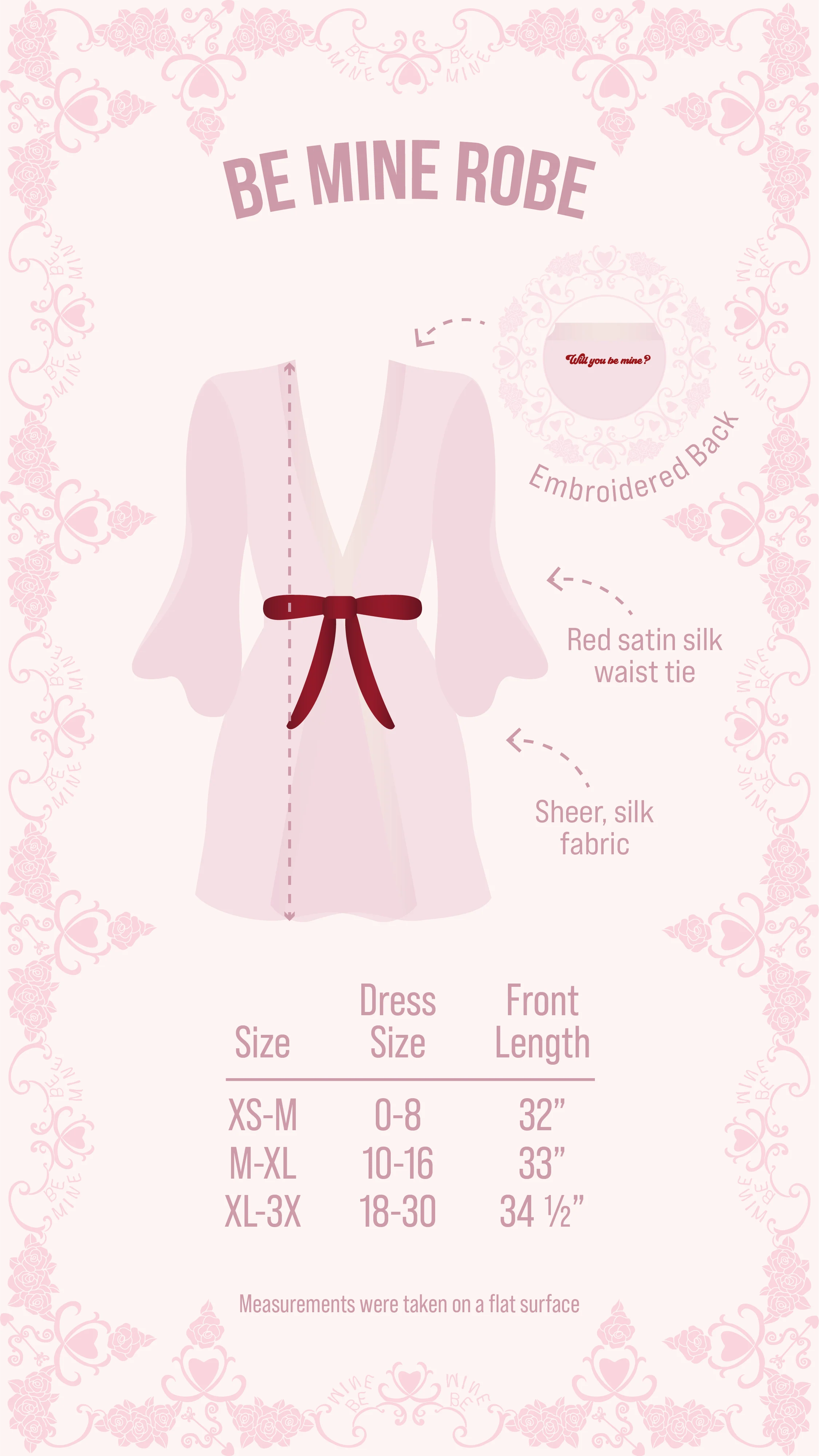 Be Mine Silk Robe In Pink - Image 8