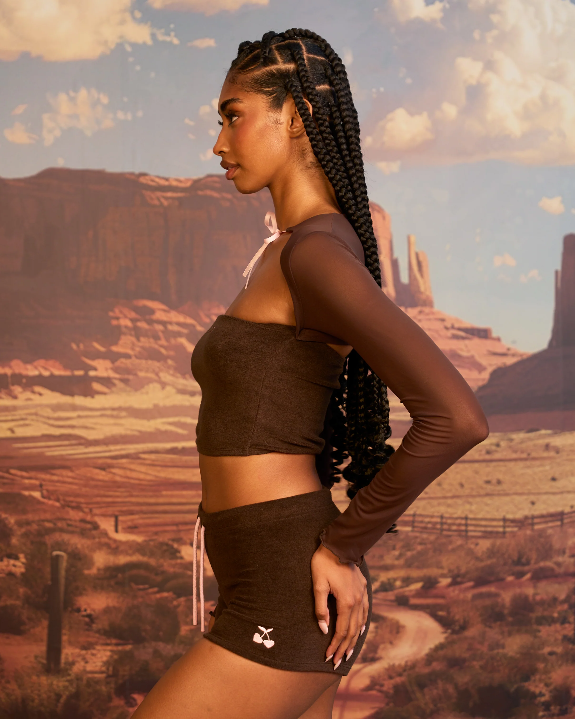 Bibi Shorts in Brown - Image 5