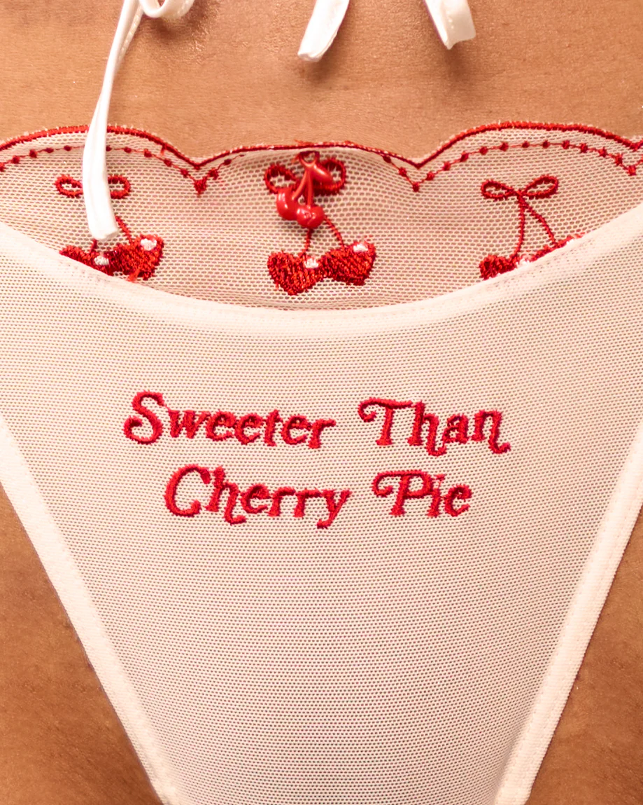 Cherry Pie Bustier Set in Cream - Image 6