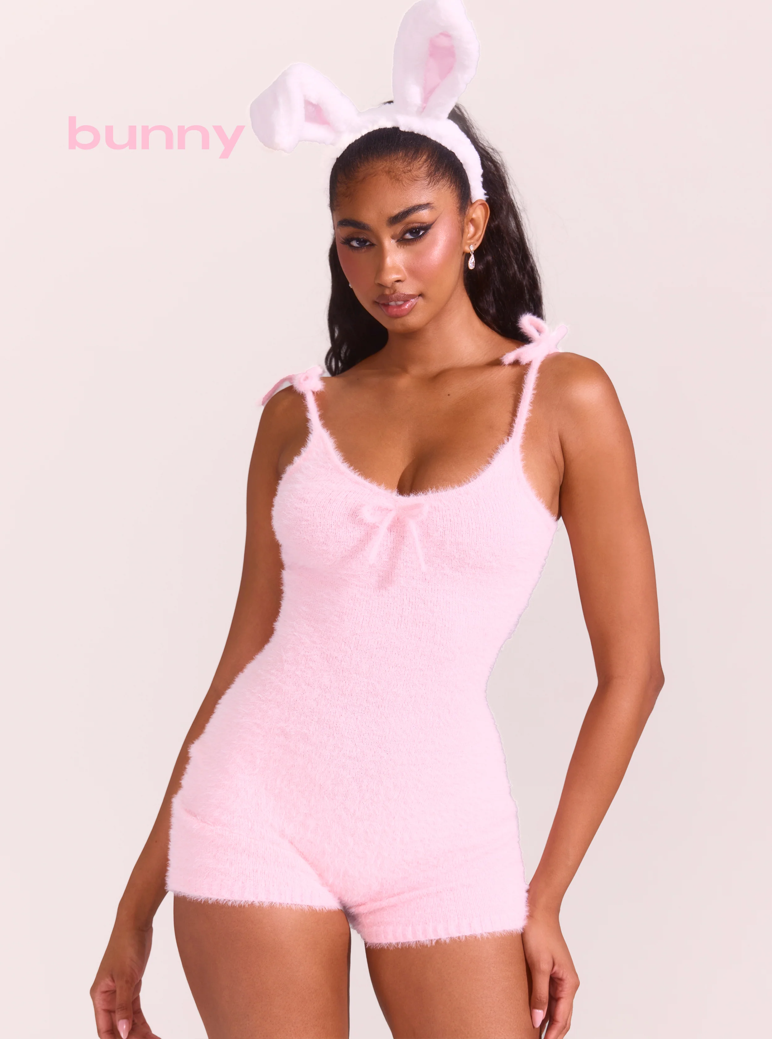 Fuzzy Tank Onesie in Pink - Image 4