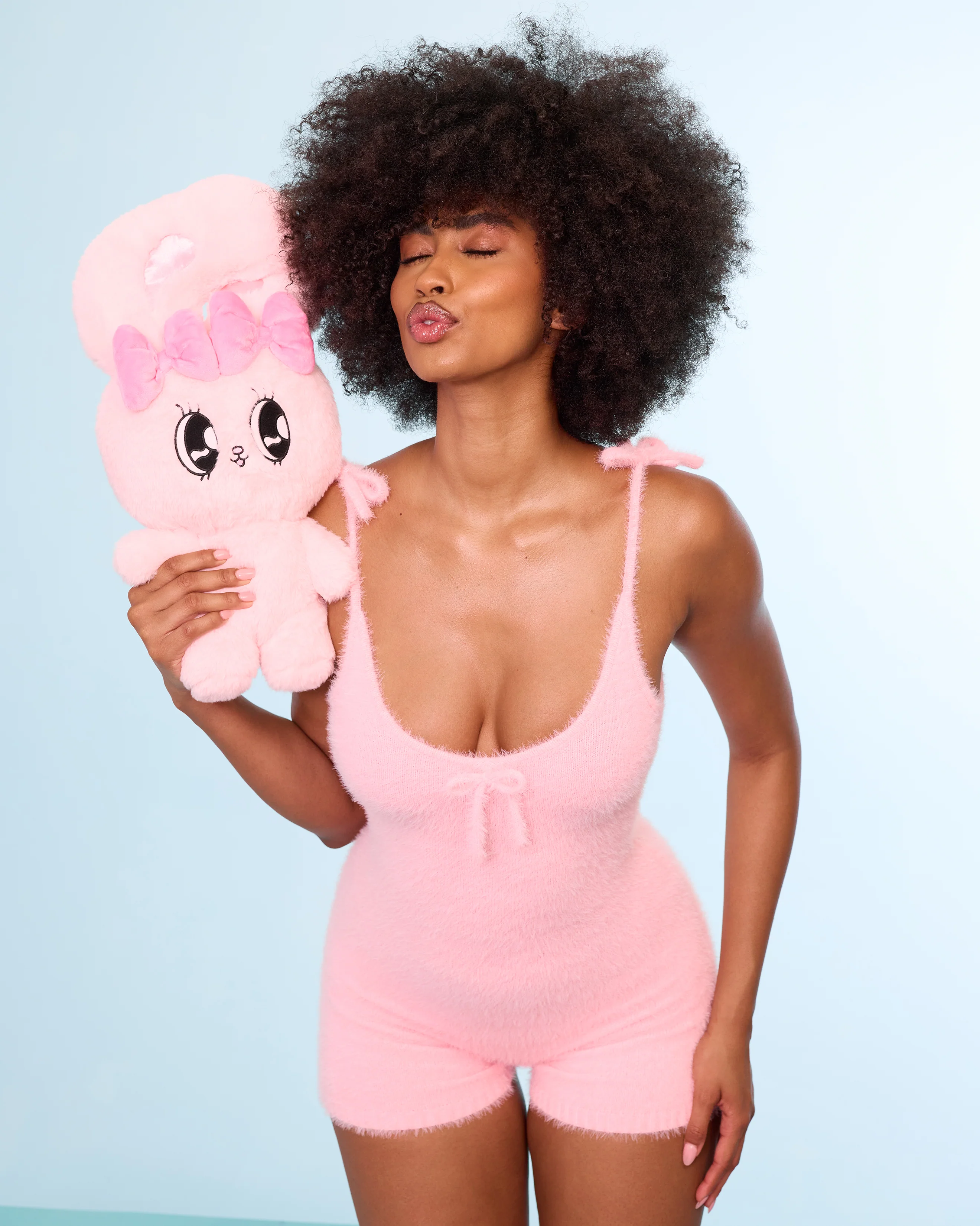 Fuzzy Tank Onesie in Pink - Image 5