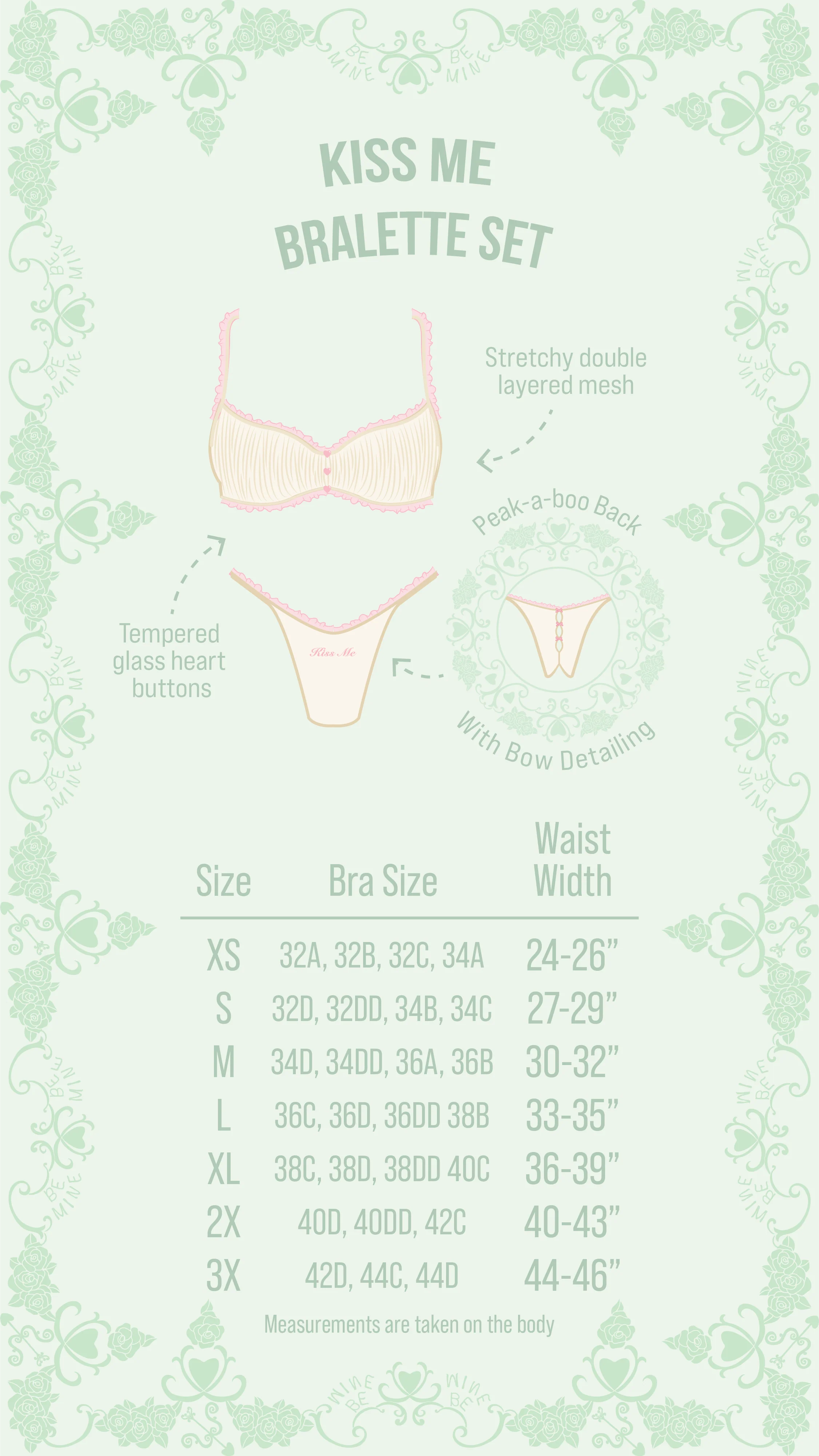 Kiss Me Bralette Set in Cream - Image 7