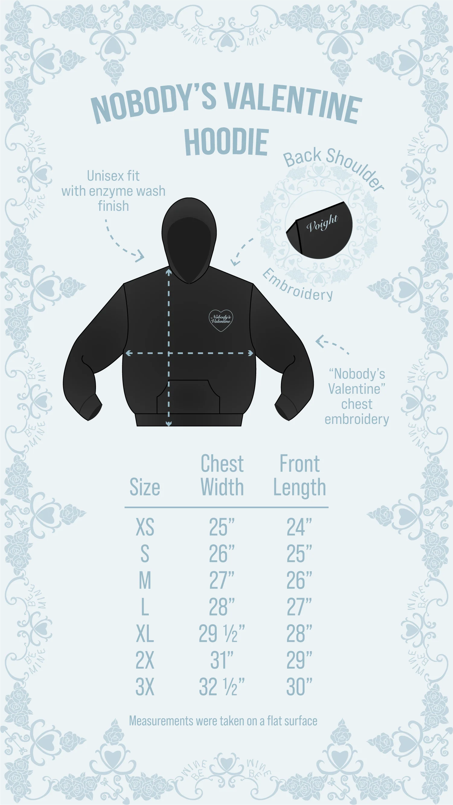 Nobody's Valentine Hoodie in Black - Image 3