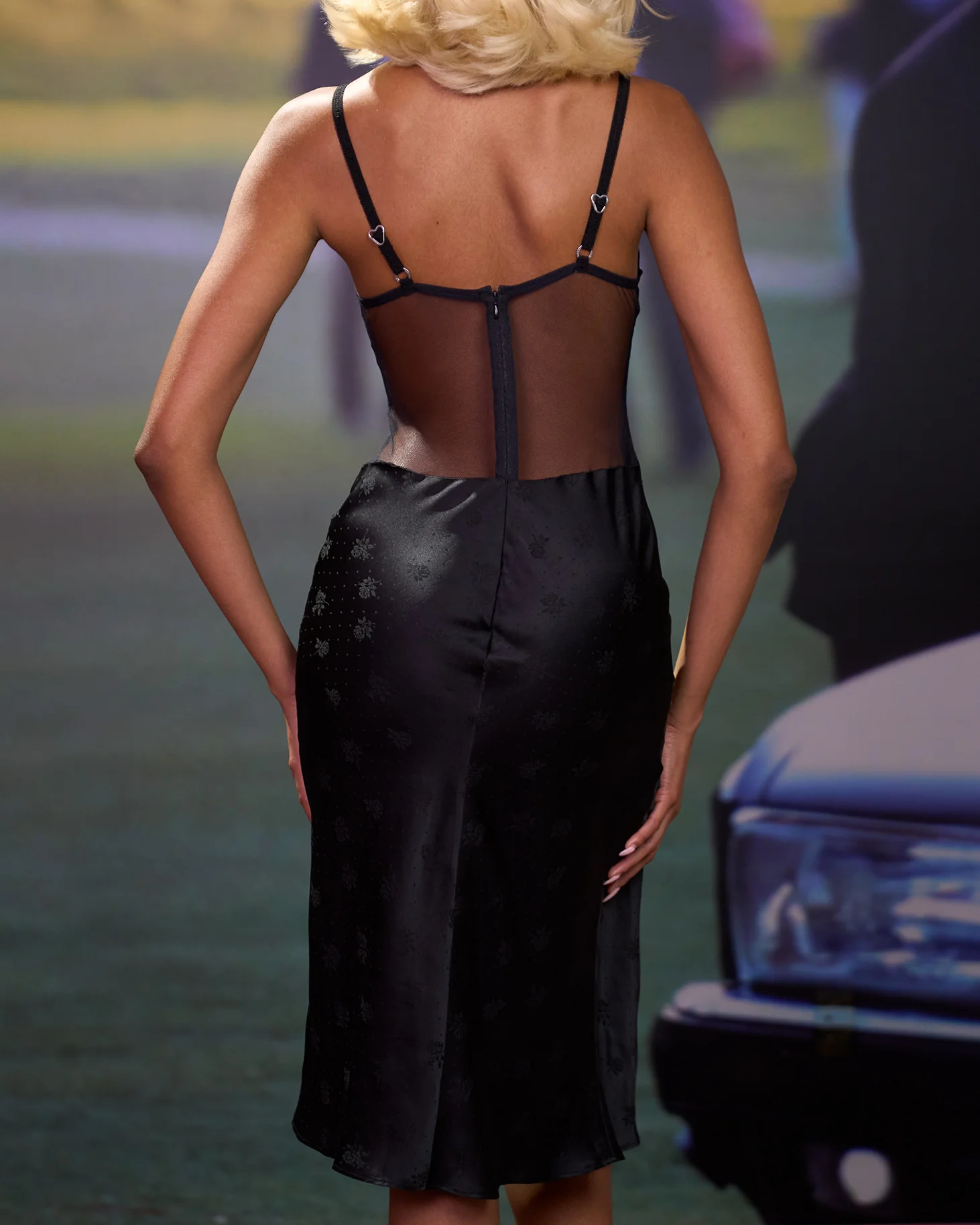 Charlotte Silk Dress in Black - Image 3