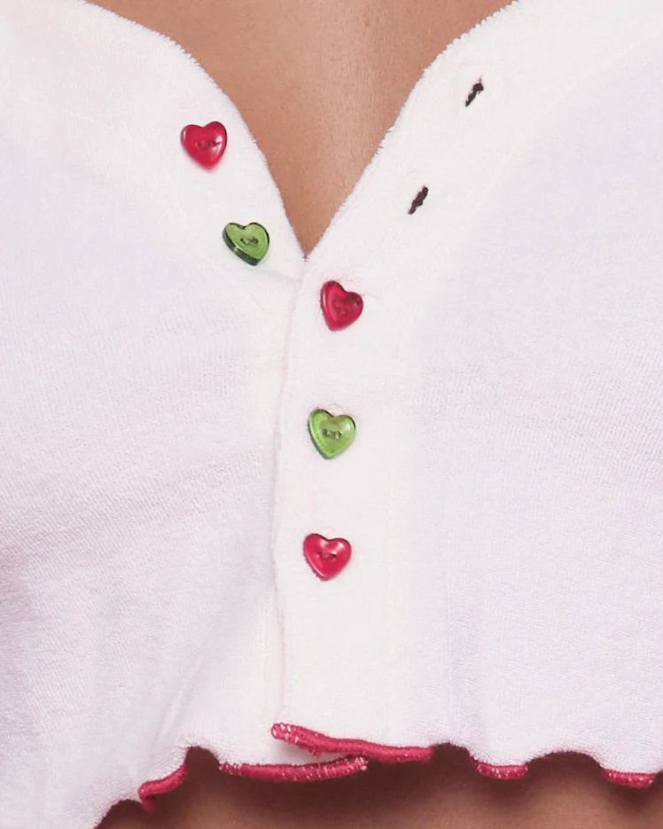 Santa Baby PJ Top in Cream - Image 5