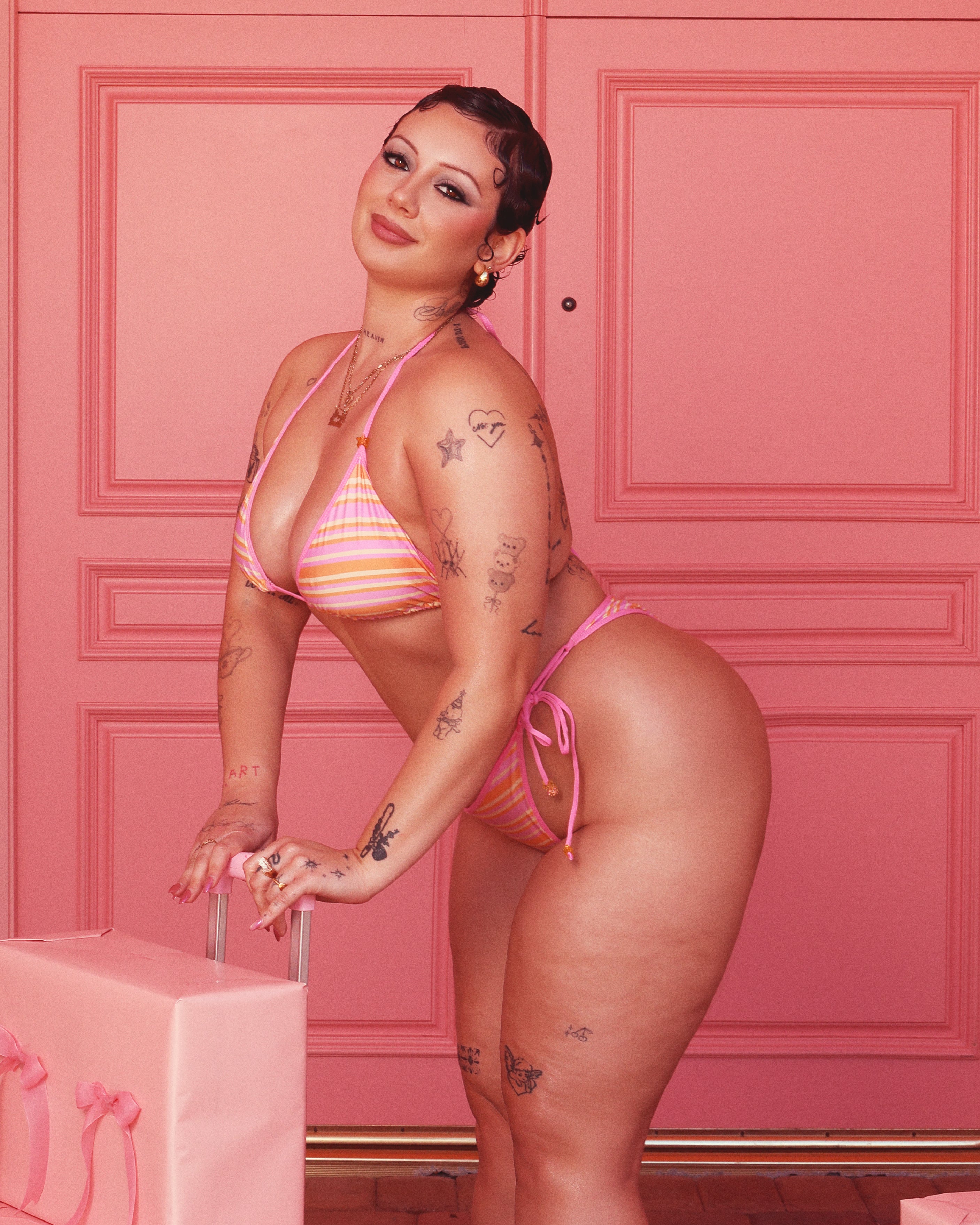 PRE-ORDER Vanilla V-kini Set in Stripes - Image 3